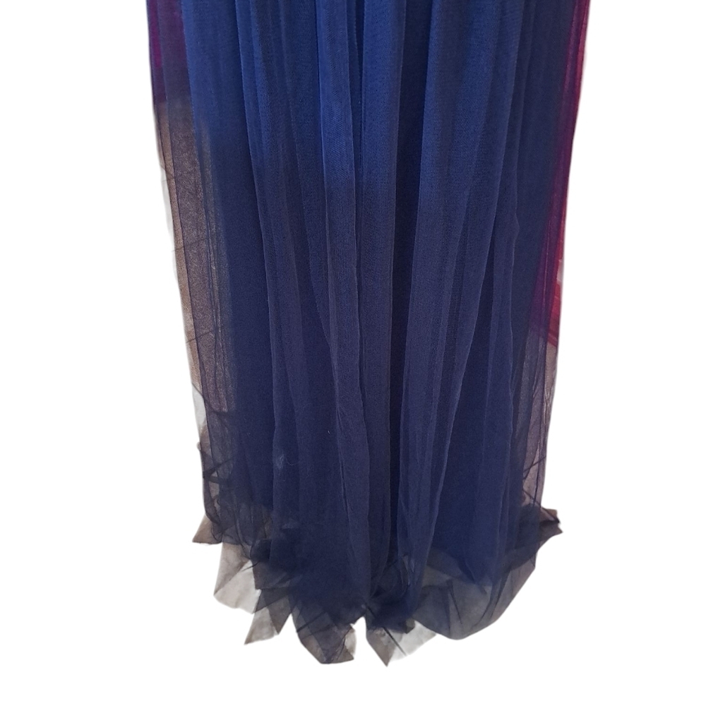Jenny Yoo Collection Annabelle 10 Navy Strapless Tulle Formal Maxi Dress - Picture 3 of 4